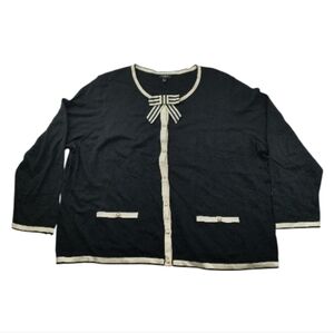 Talbots Cashmere Blend Pearl Button Parisian Preppy Cardigan Bow Women 3XP